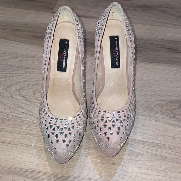 Chinese Laundry Elise sparkle platform heels with silver rhinestone 6 - Picture 3 of 12